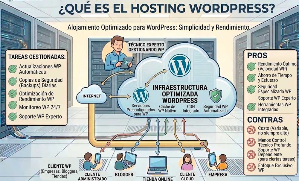 Hosting para WordPress Alojamiento web para WordPress
