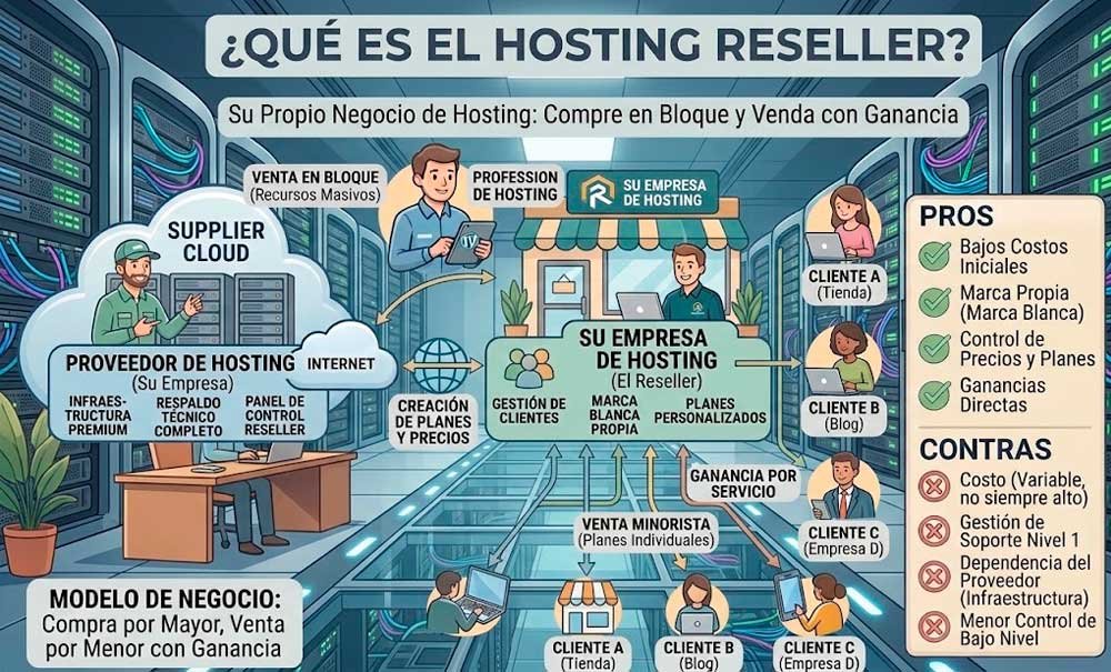 Hosting Reseller Alojamiento revendedor: qué es, ventajas y desventajas